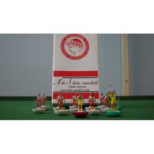 Subbuteo Andrew Table Soccer Olympiacos Champions League 2014-2015 on Lightweight bases